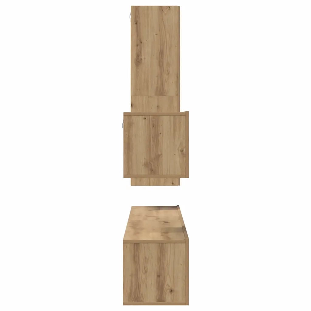 Set mobile TV 4 pcs Rovere artigianale Legno multistrato 3393329