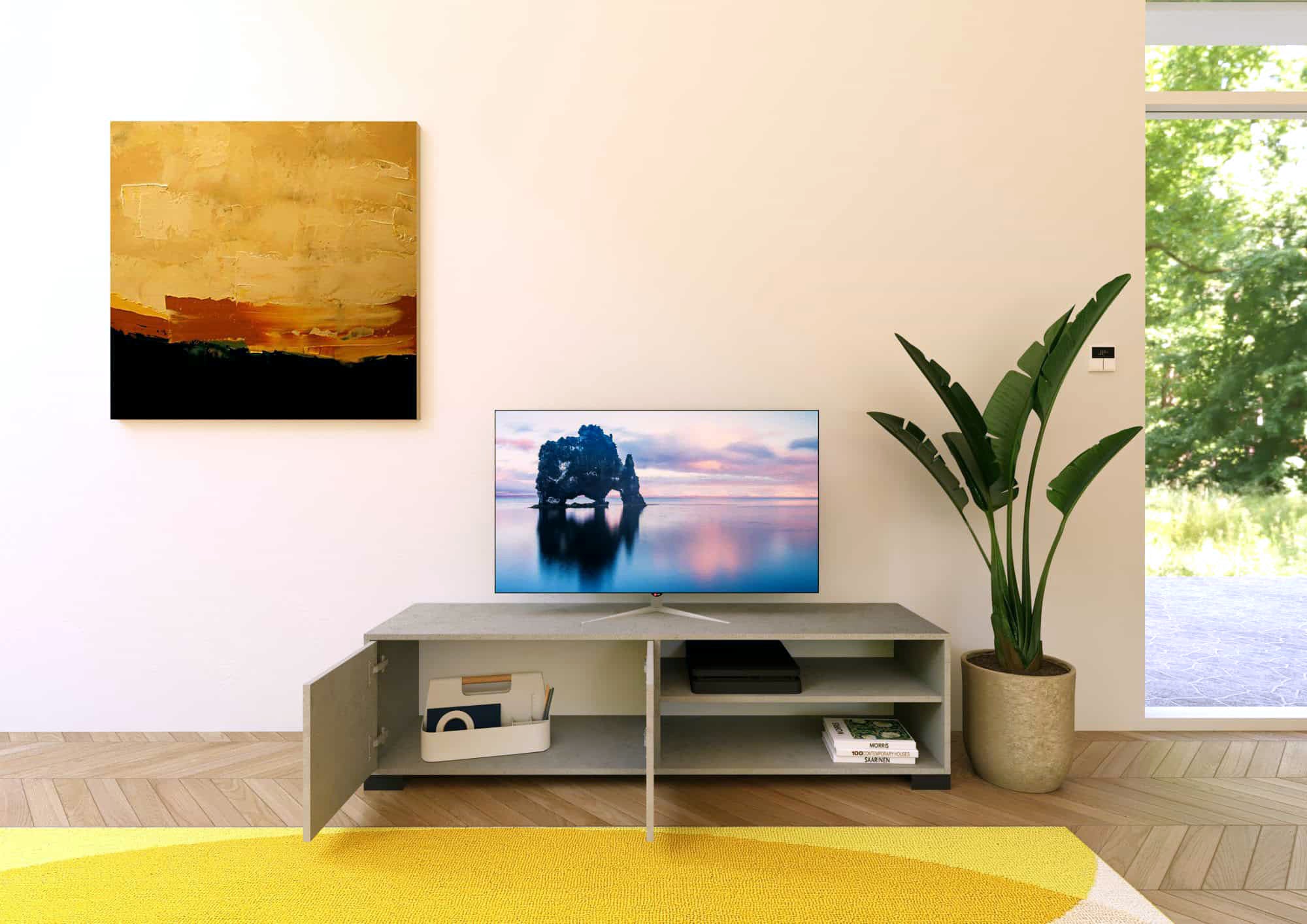 Mobile TV 2 Ante con vano a giorno 150x40x40 cm Lumina Cashmere