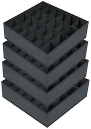 4 pacchi di contenitori per magazzino per calze e mutande, 24 contenitori pieghevoli (contenitori pieghevoli, separatori di cassetto, organizzatore di cassetto per contenitori in tessuto per la conservazione di calze (grigio scuro)