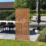 Pannello Divisorio Basciano Struttura Traforata in Acciaio Corten 180 x 90 cm Marrone Ossidato casa.pro