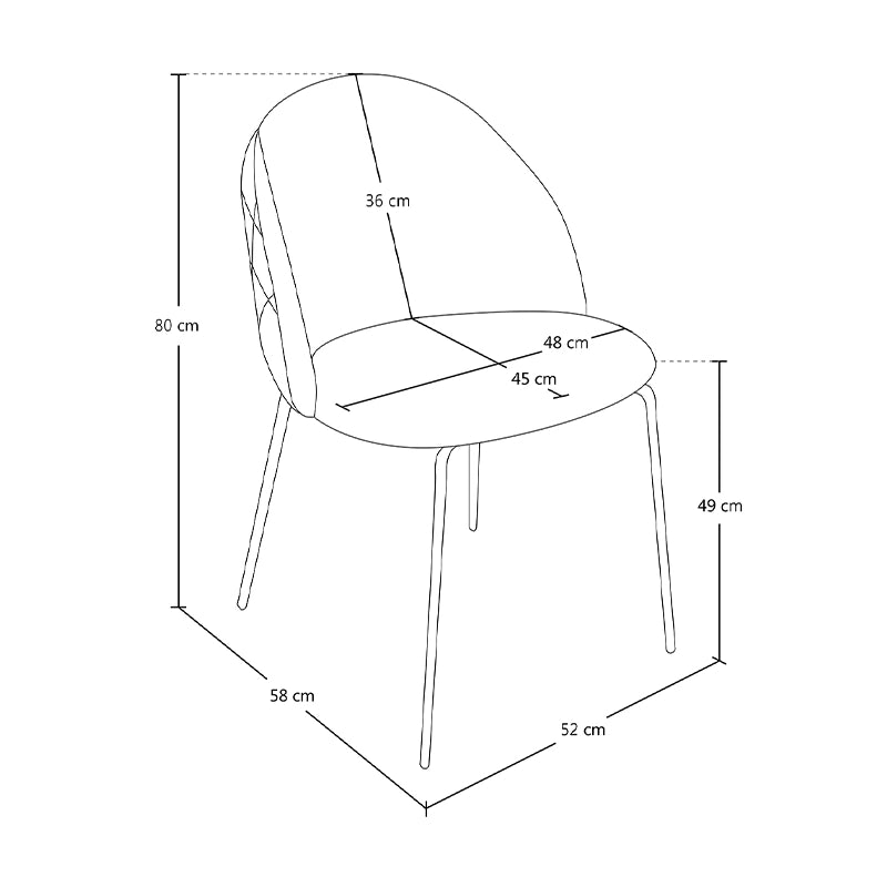 Sedia da pranzo imbottita in velluto rosso mattone (2 pz) - Nicole - SD36NIG