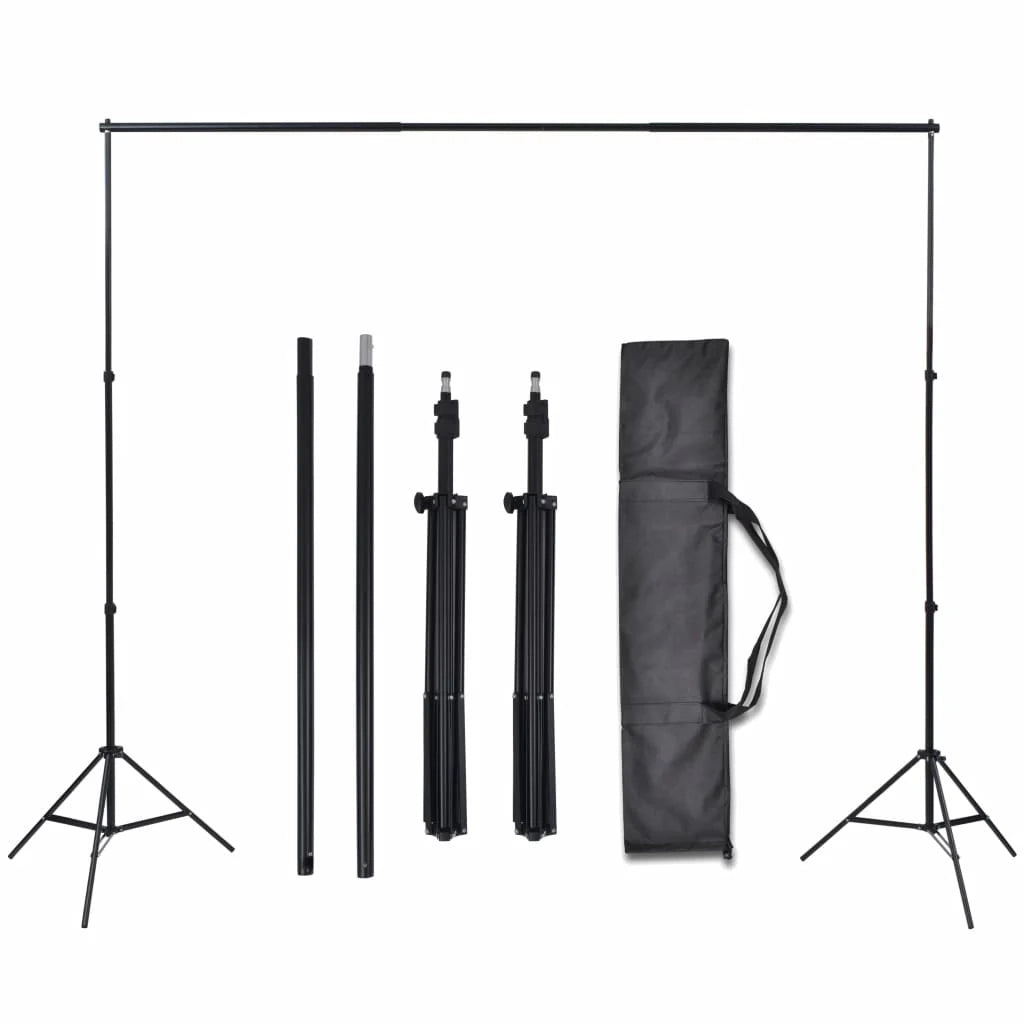 Kit studio fotografico professionale e 3 fondali in cotone regolabili 3 x 5 m 02_0001518