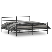Giroletto con Testiera e Pediera Metallo Nero 180x200 cmcod mxl 86524