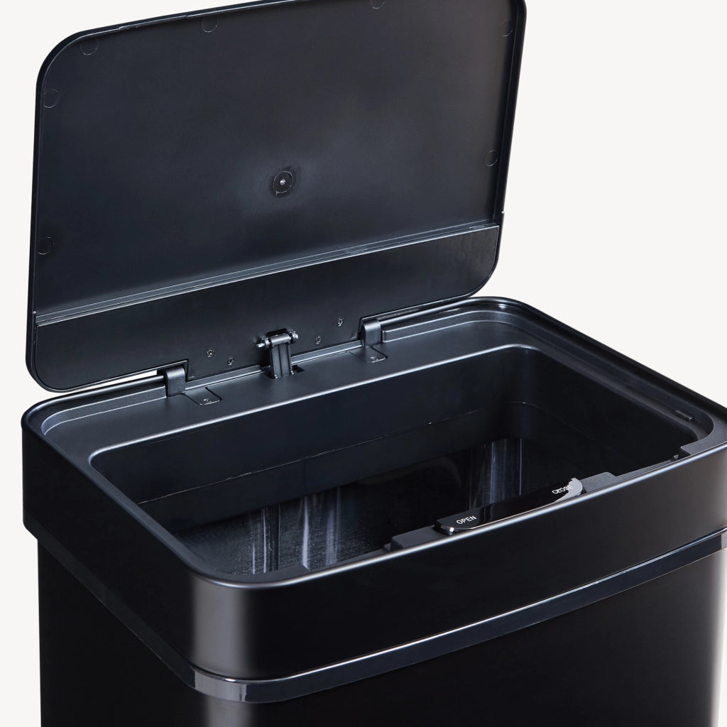 Pattumiera Automatica Venna con Sensore a 3 Scomparti Capacità 72 L - Nero [en.casa]