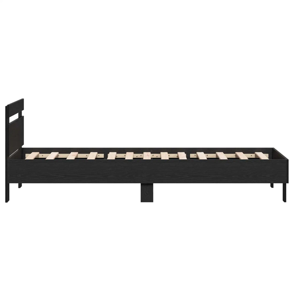 Struttura letto con testata Rovere Nero 80 x 200 cm