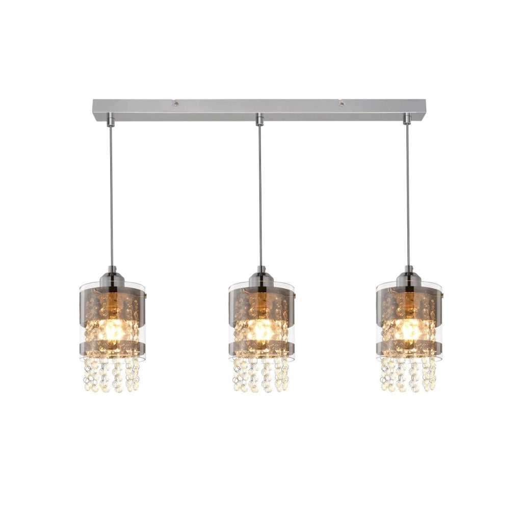 Lampada a sospensione ZMH 3 Luci cristallo E27 stile moderno Altezza regolabile Diametro 60 cm