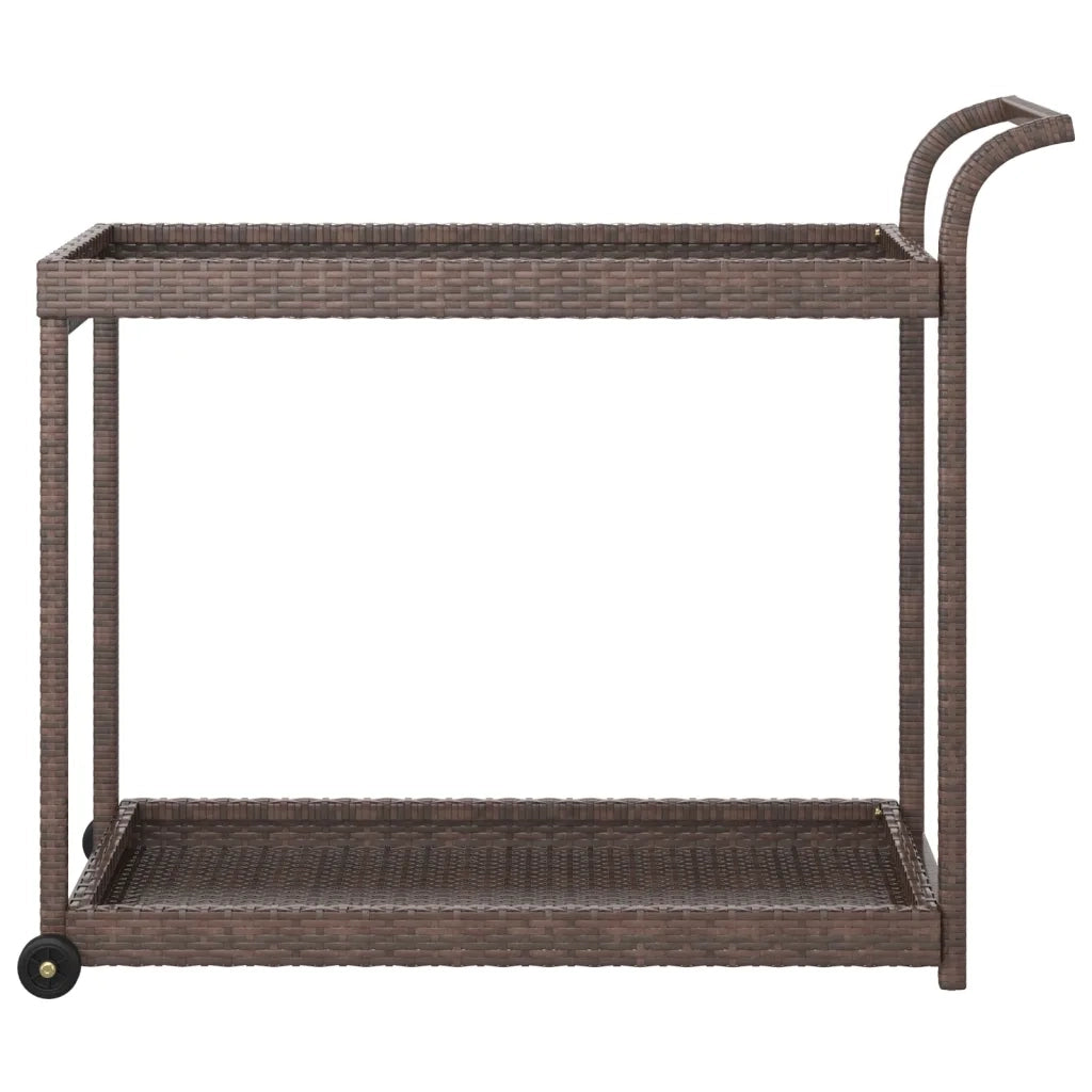 Carrello da Bar Marrone 100x45x83 cm in Polyrattan CFW3229516
