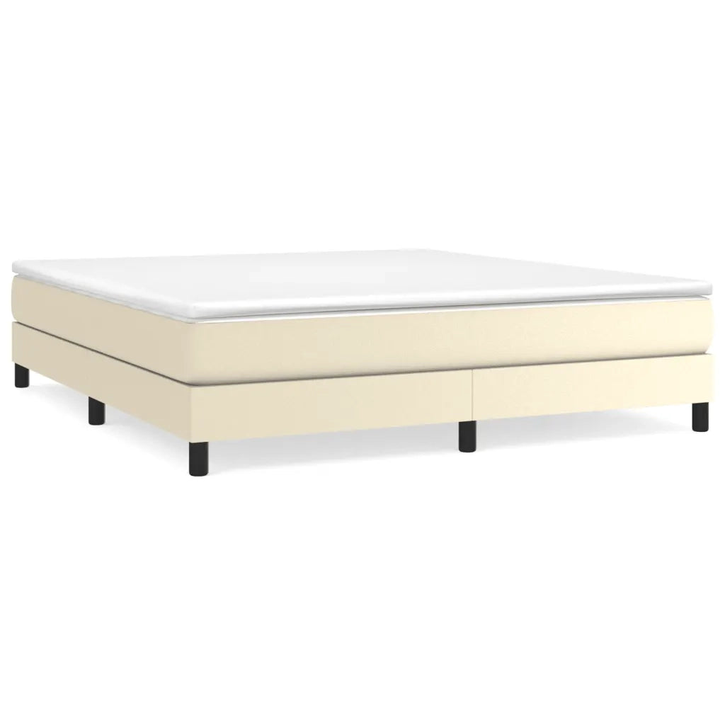 Struttura Letto a Rete a Molle-Giroletto Crema 180x200 cm in Similpelle 960654