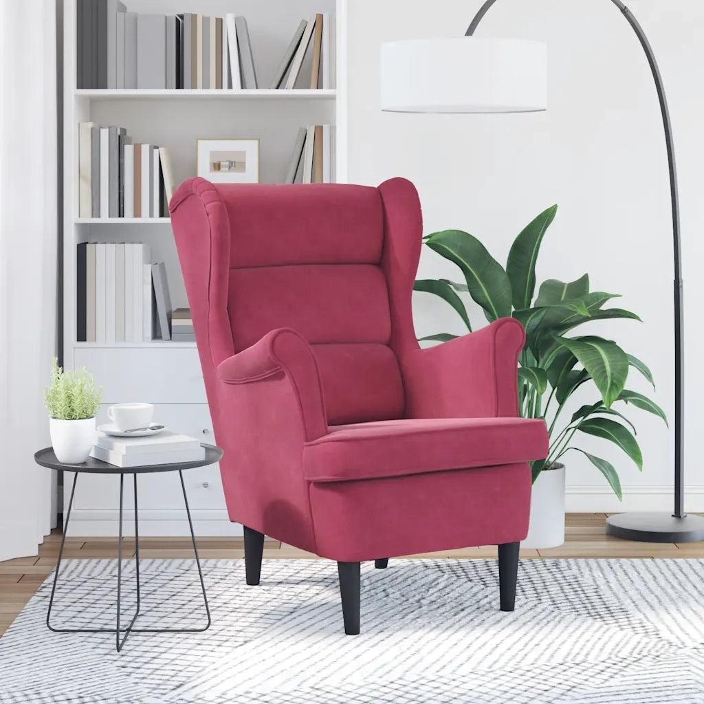 Poltrona | Sedia Relax Rosso Vino in Velluto