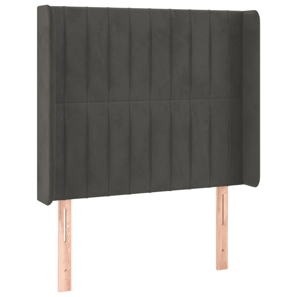 Testiera a LED Grigio Scuro 83x16x118/128 cm in Velluto 3124317