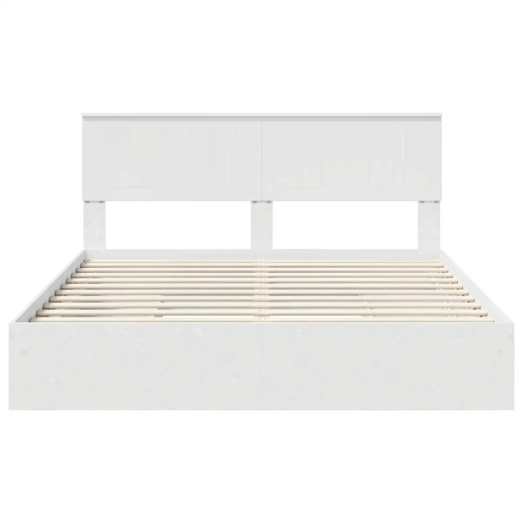 Letto con Contenitore Bianco 160 x 200 cm Legno multistrato