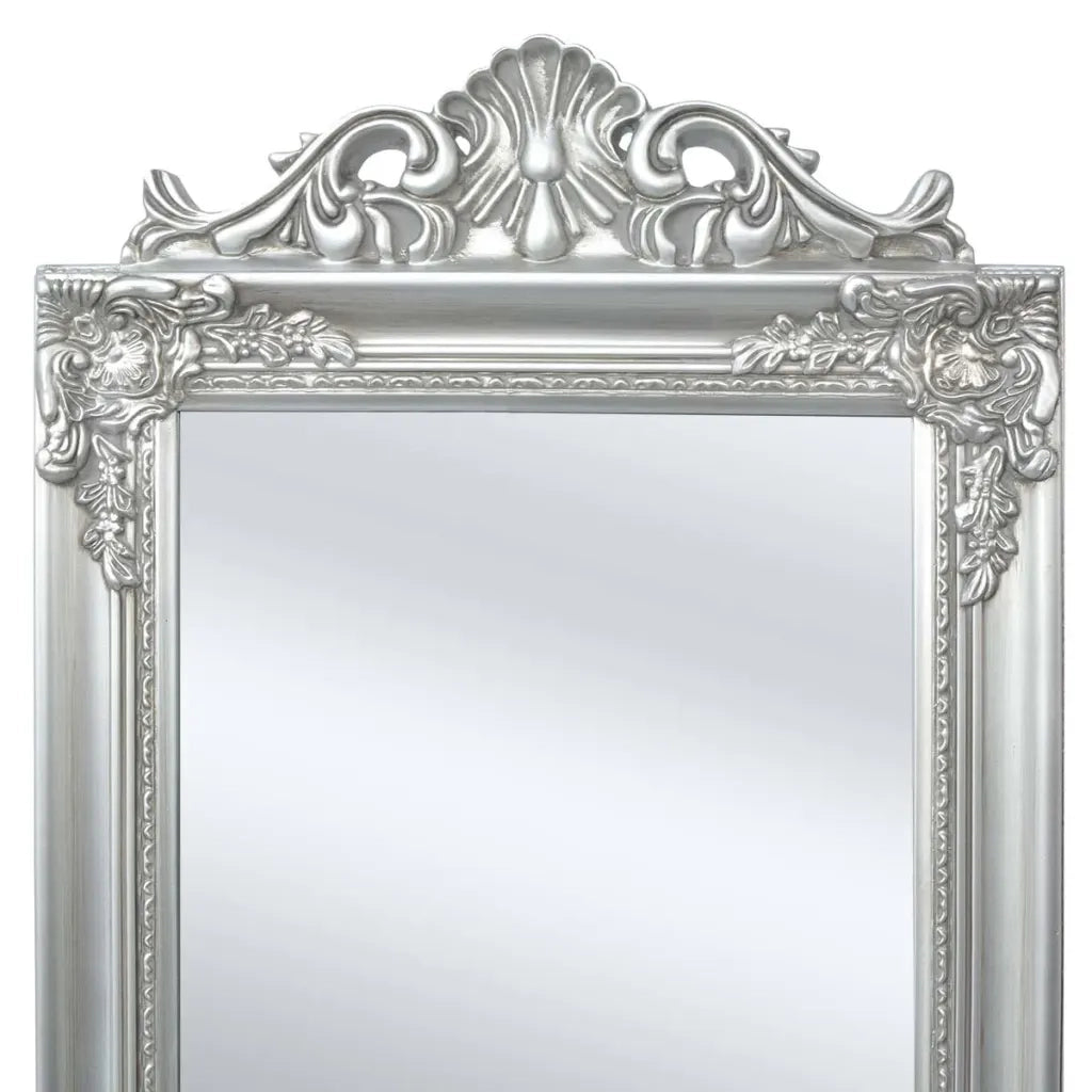 Specchio-Specchio decorativo Autoportante Stile Barocco 160x40 cm Argento