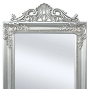 Specchio-Specchio decorativo Autoportante Stile Barocco 160x40 cm Argento