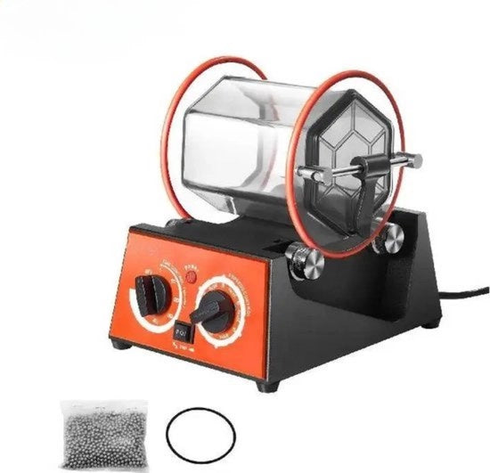 Polijsttrommel Professionale per Pietre - Macchina per Lisciare Pietre - Accessori per Gioielli - 3kg - Inclusa con Perle per Polire
