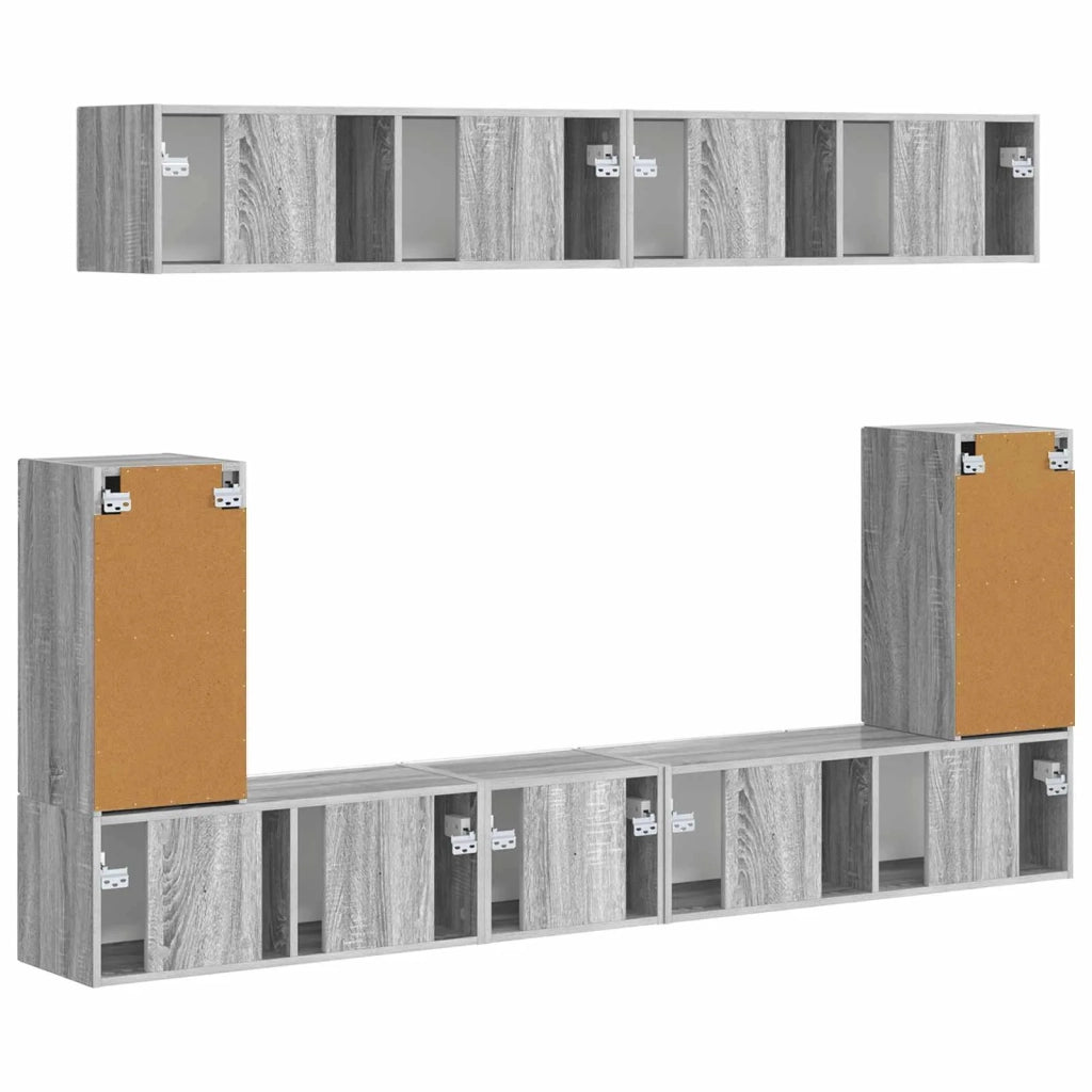 Set mobile TV 5 pcs Grigio Sonoma Legno multistrato 3409093