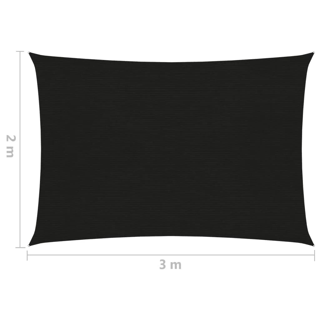 Vela ombreggiante 160 g/m² 2 x 3 m HDPE nero 02_0009188