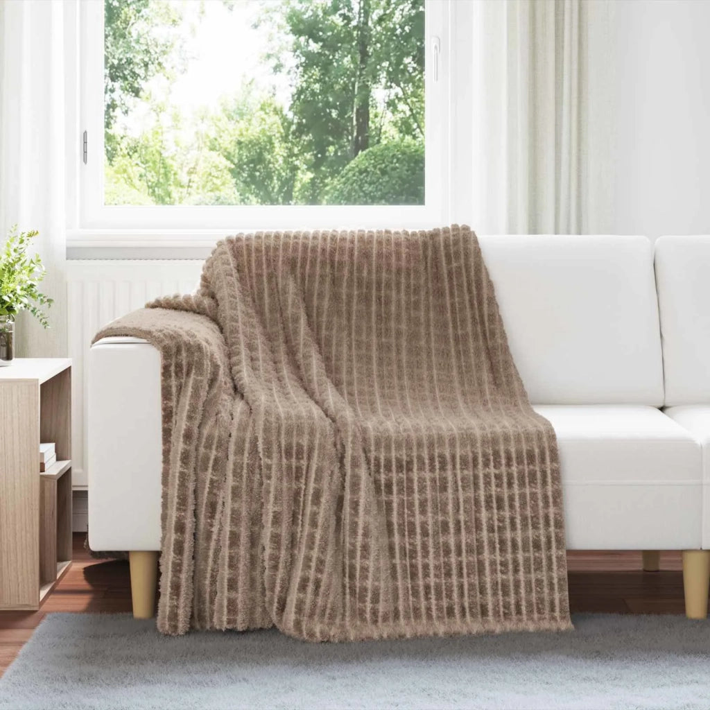 Coperte da Pile 6 pz Cammello 200 x 150 cm Panno