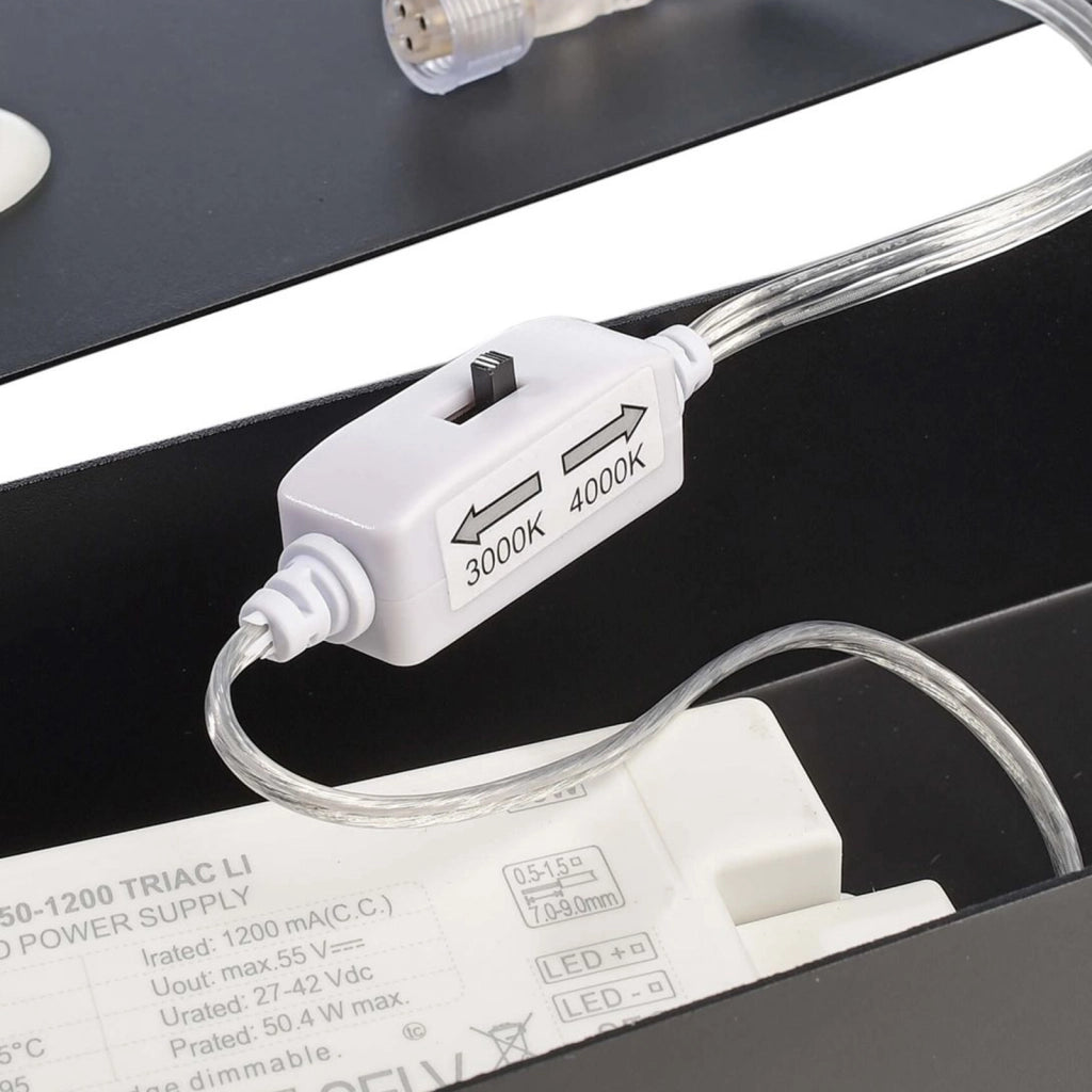 Lampada sospensione DIMMERABILE LED 50W CCT 3000K 4000K lampadario pendente luce ufficio palestra sala conferenze 6000lm 230V NERO
