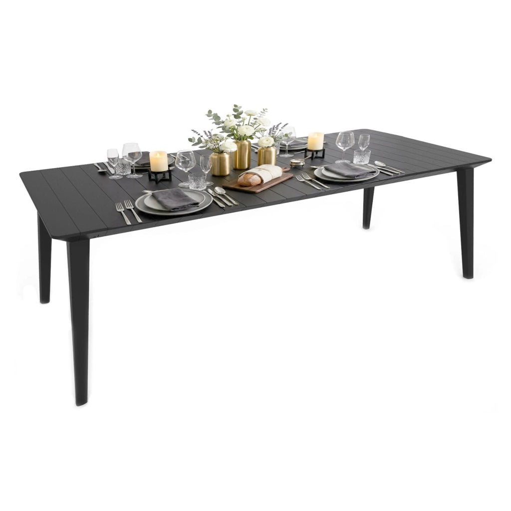 Tavolo da esterno Camrose, Base per picnic, Piano da pranzo da giardino, Banco outdoor multiuso, 235x98 h74 cm, Antracite