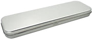 Etui metallico unico per matite e penne in acciaio Scatola rettangolare a una sola tasca per matite, penne e strumenti da scrivere Argento