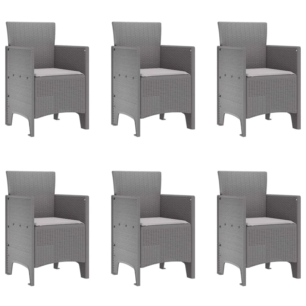 Set da Pranzo per Giardino 7 pcs Grigio Chiaro Polipropilene 3378729