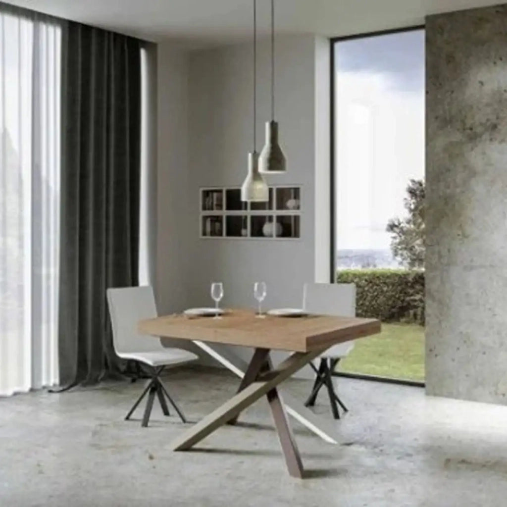 Tavolo allungabile 130/234x90 cm Volantis colore quercia natura gambe multicolore 4/C