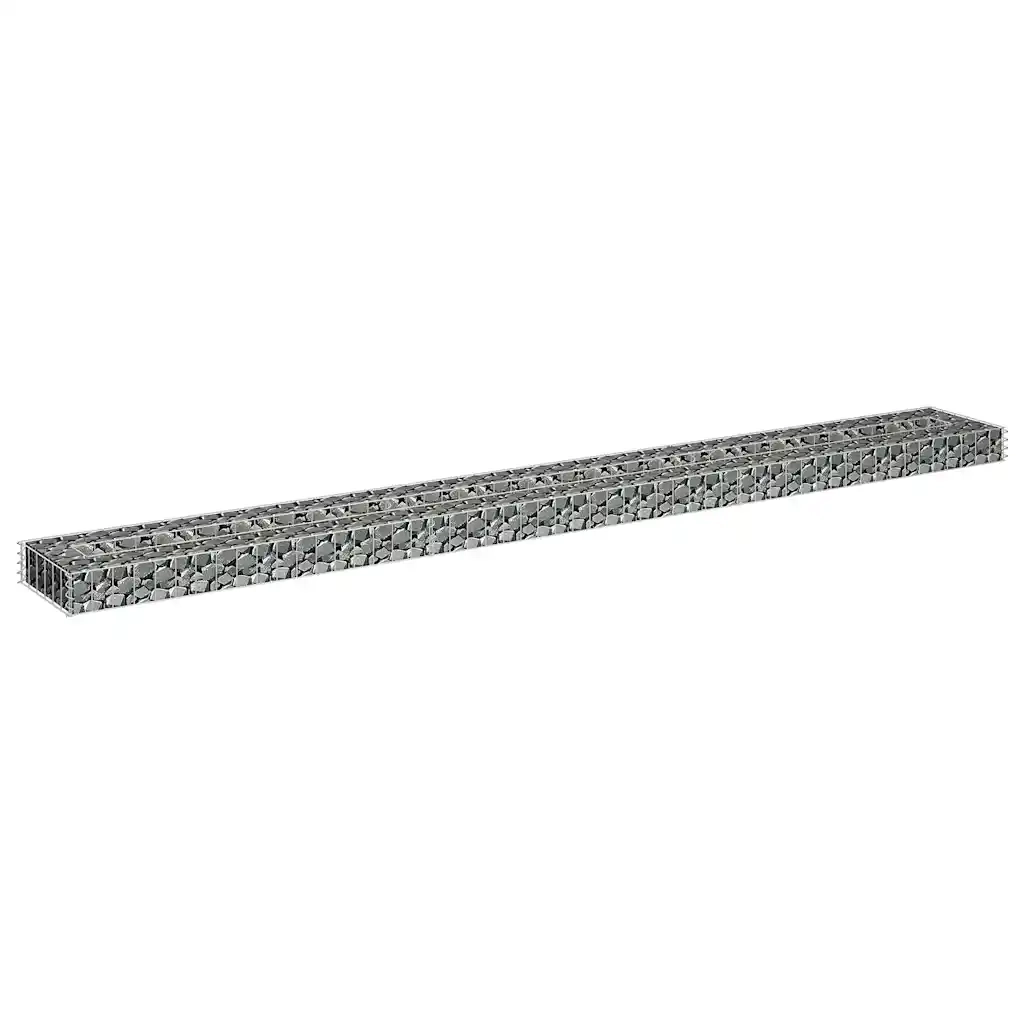 Gabbione Letto Rialzato in Acciaio Zincato 270x30x10 cm 145636