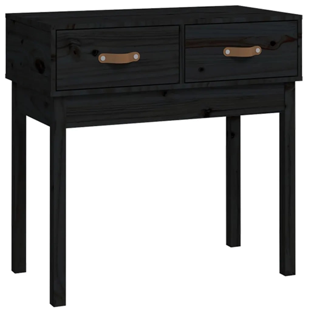 Tavolo Consolle | Tavolo d'Ingresso Nero 76,5x40x75 cm in Legno Massello di Pino