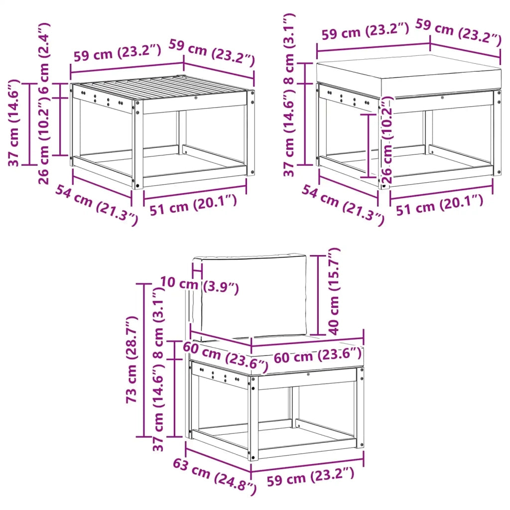 Set di divani da esterno 6 pz Bianco e Beige 3387527