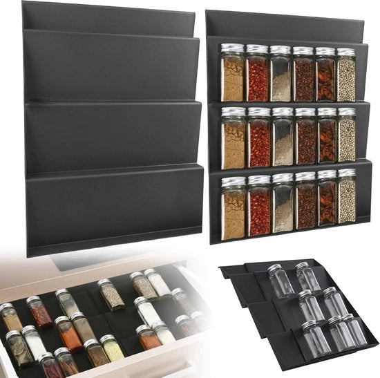 Kruidenrek Uittrekbare per Cucina - Organizzatore per Spezie - Massimizza la Tua Capacità di Stoccaggio