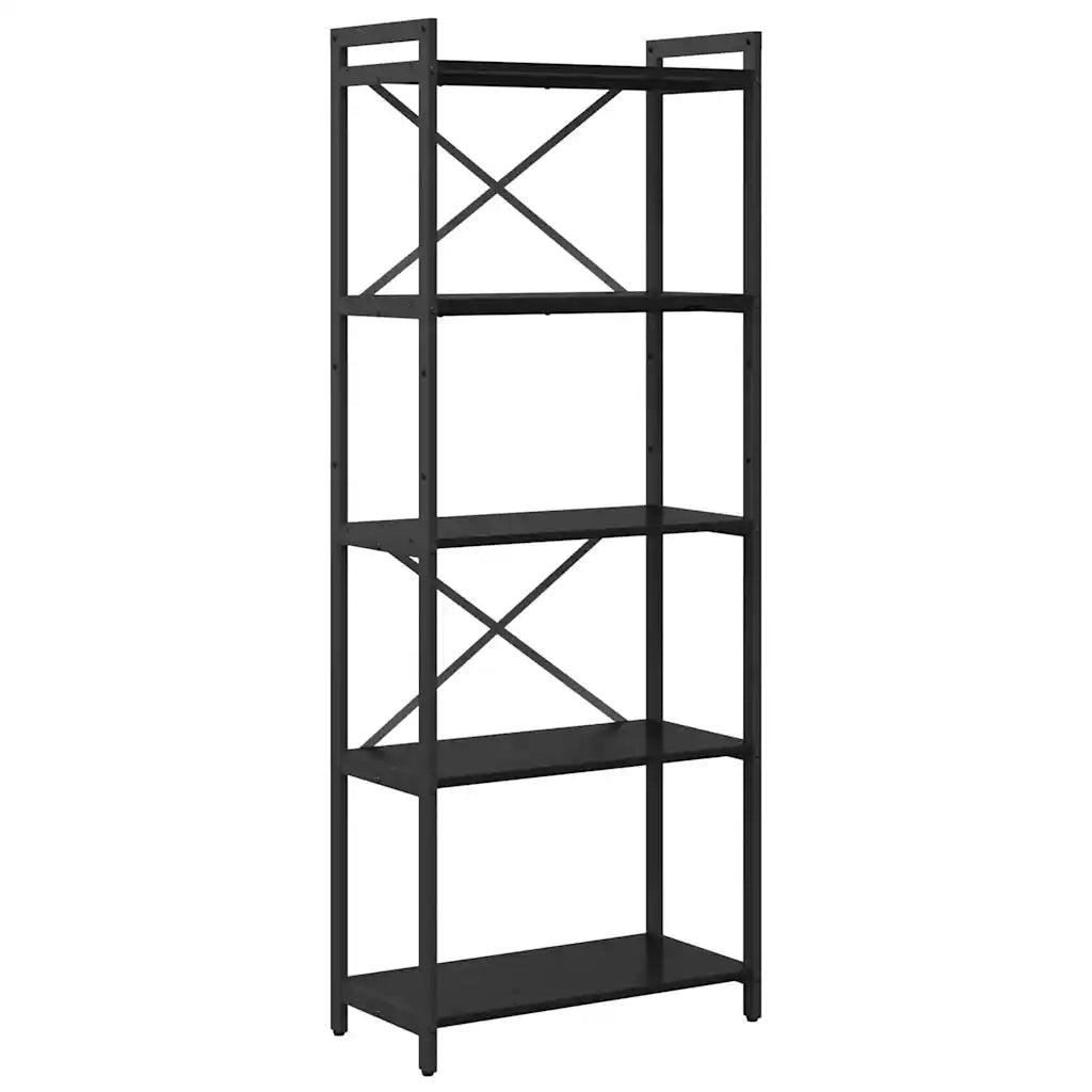 vidaXL Libreria Rovere nero 60 x 30 x 153 cm Legno multistrato