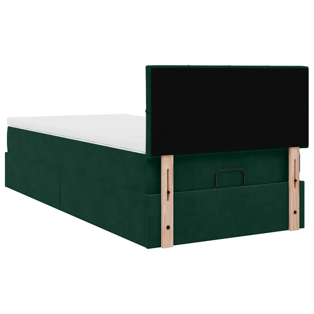 Struttura Letto Pouf con Materasso 90x190 cm in Velluto 3312593