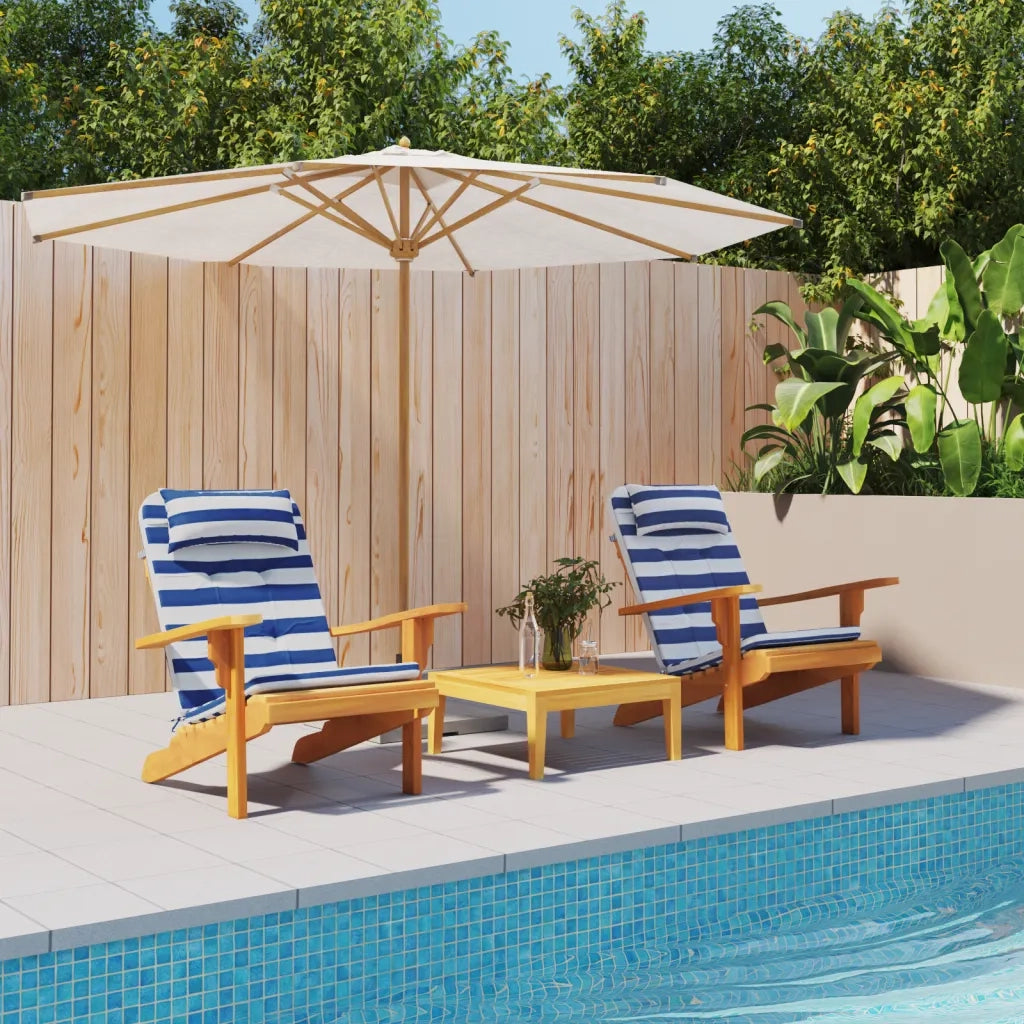 Cuscini Sedia Adirondack 2pz Strisce Bianche Blu Tessuto Oxford 361845
