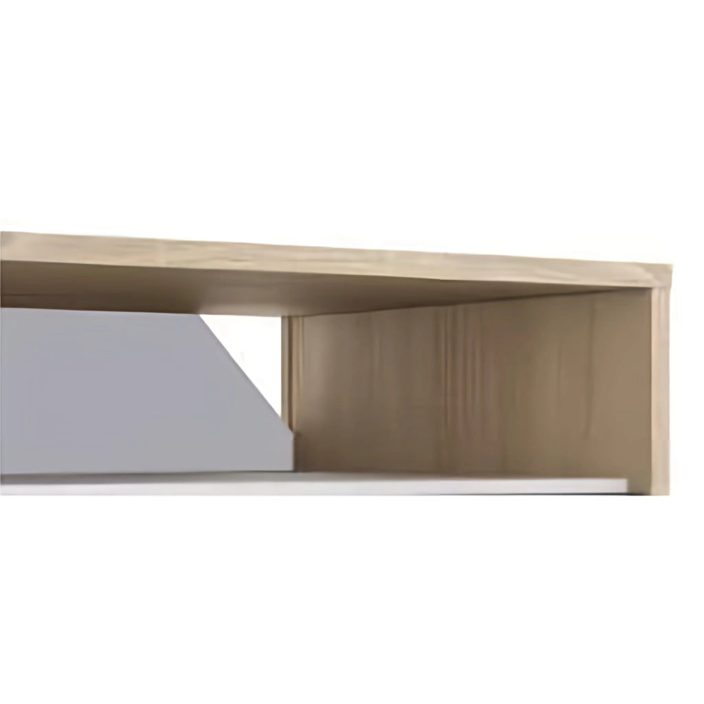 Kikua Plus Mobile TV con Mensola 135x40x50 cm, Rovere Bianco, Sistema PUSH