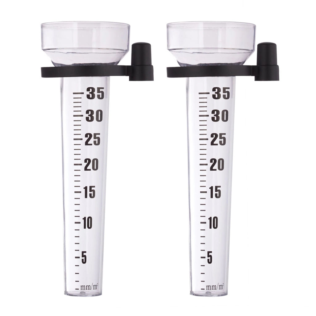 Set di 2 pluviometri da giardino con display leggibile 24,5 x 10,5 x 8,5 cm in plastica trasparente 13_0004782