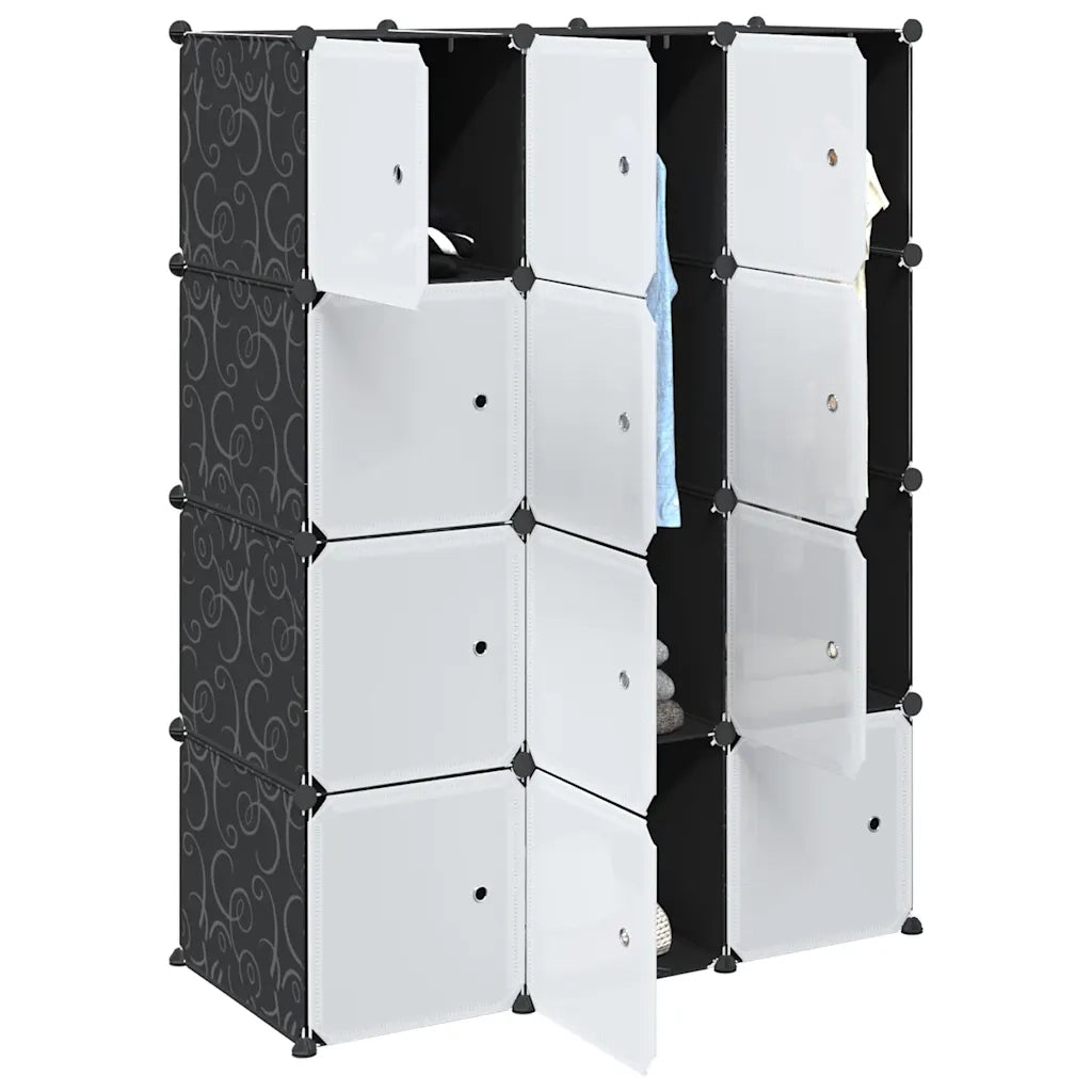 vidaXL Organizzatore Portaoggetti con 12 Cubi e Aste per Appendere PP