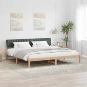 Struttura del letto-Giroletto marrone e grigio scuro 200 x 200 cm 409791