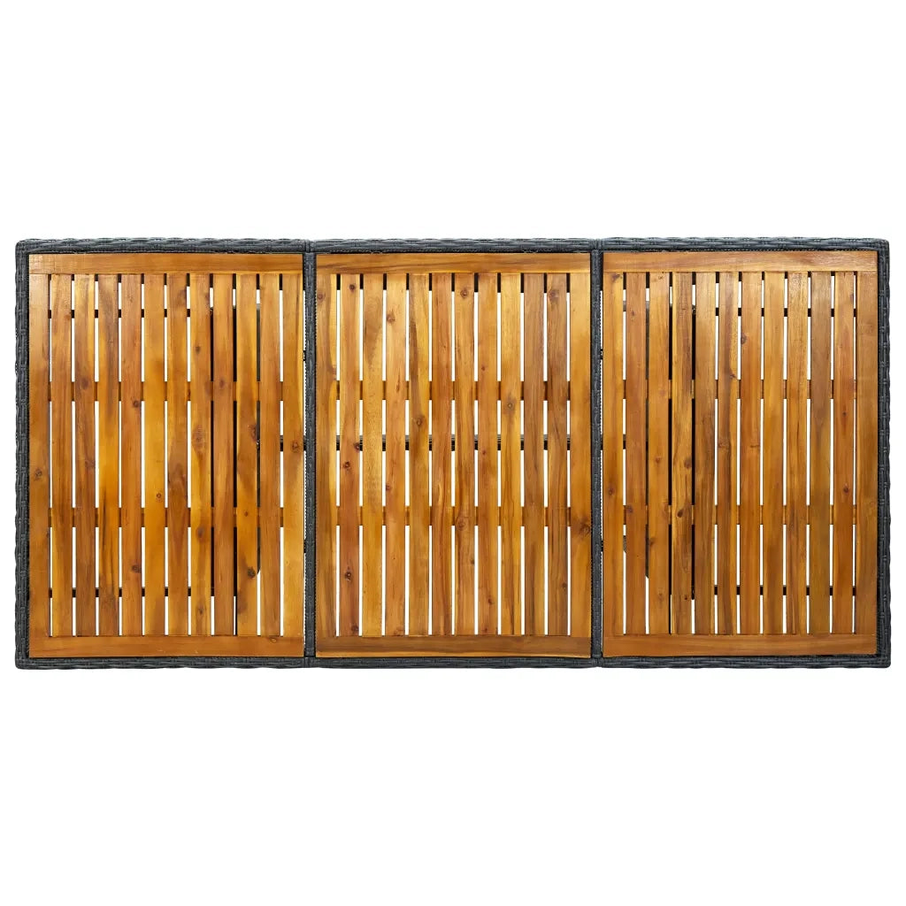 Tavolo da Giardino Grigio Scuro in Polyrattan e Massello Acacia 313310
