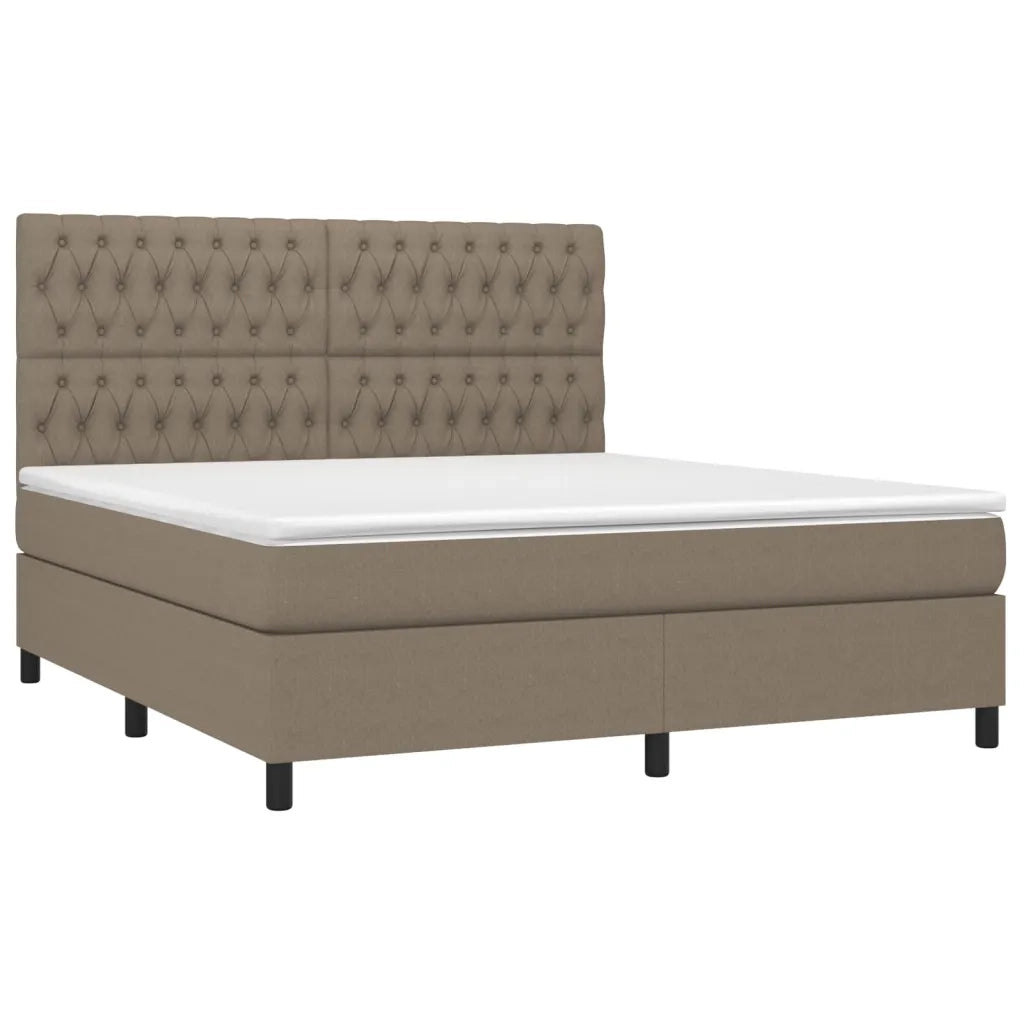 Letto a Molle con Materasso e LED Tortora 180x200 cm in Tessutocod mxl 74997