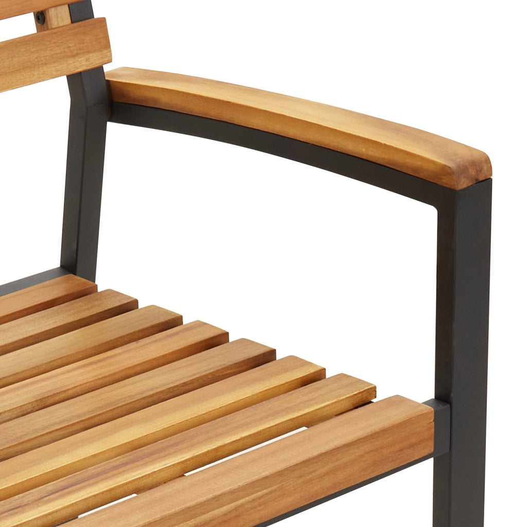 Set da Pranzo Giardino 7 Pezzi in Legno Massello Acacia e Metallo
