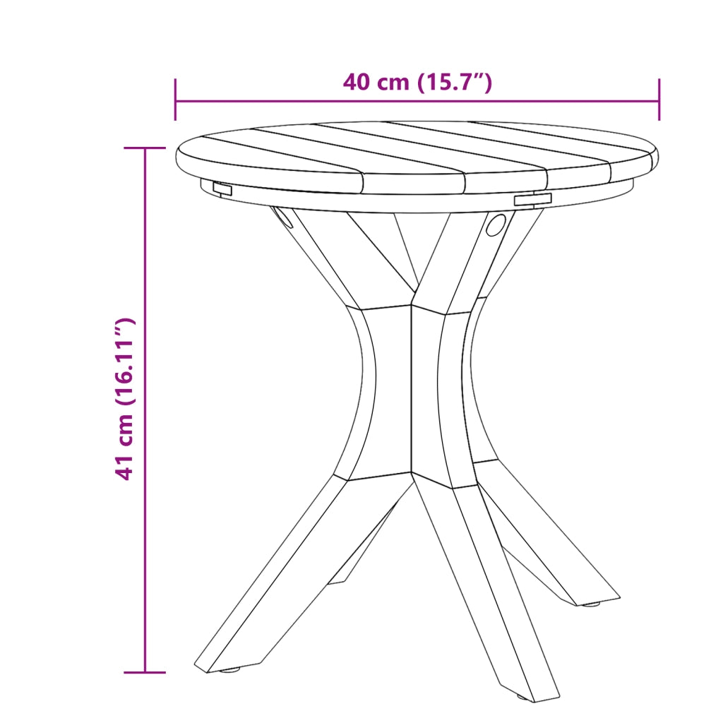 Tavolo da Giardino Ã˜40x41 cm Legno Massello Teak