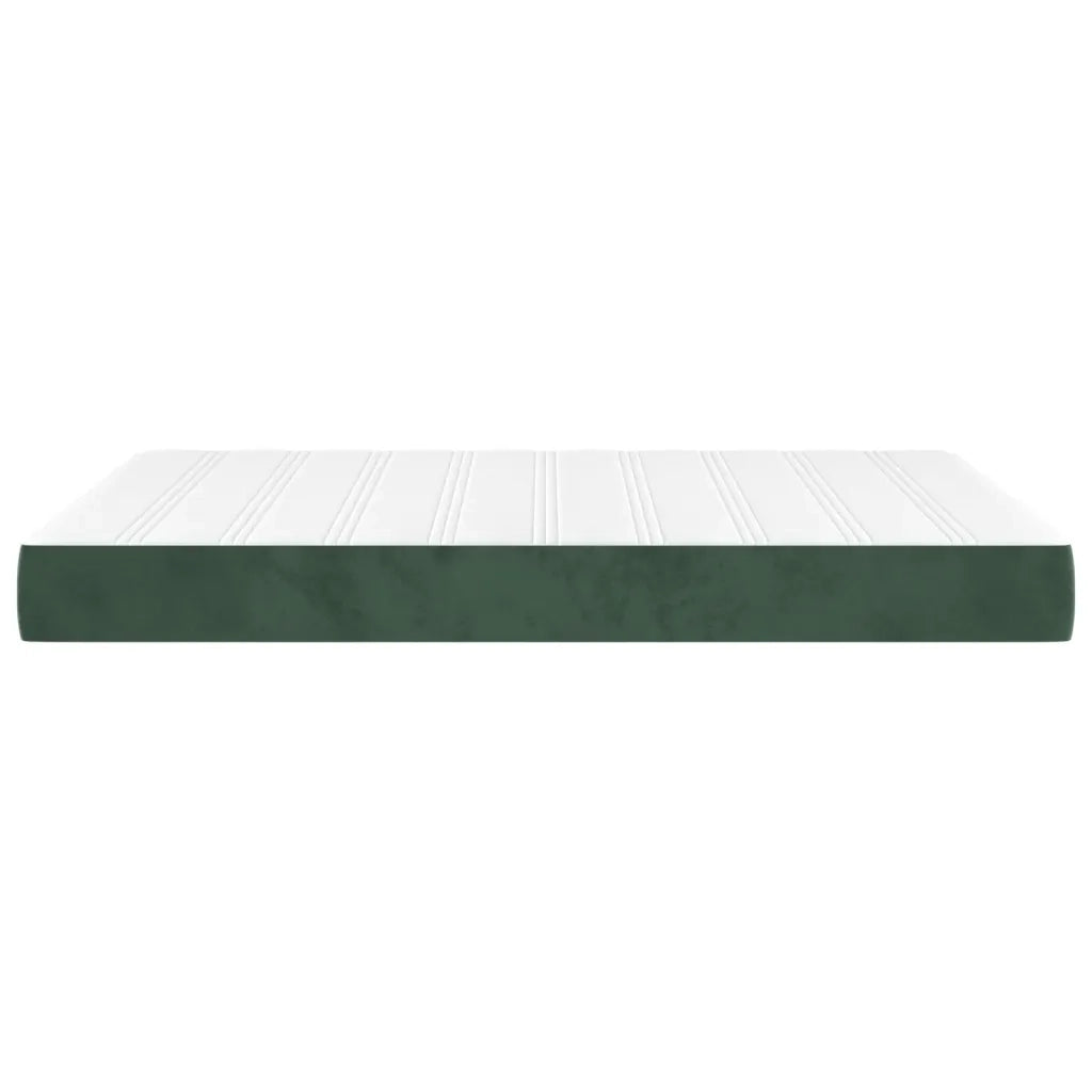 Materasso a Molle Insacchettate Rigidità Media Verde Scuro 140x190x20 cm in Velluto 347791