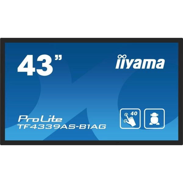 Iiyama tf4339as-b1ag visualizzatore di messaggi pannello piatto per segnaletica digitale 108 cm (42.5") led 500 cd/m² 4k ultra hd nero touch screen processore integrato android 24/7