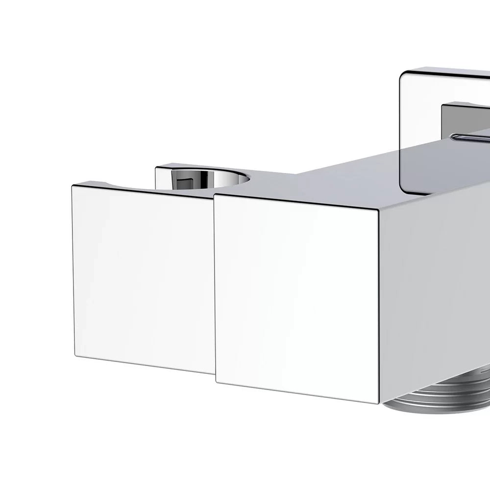 Presa d'acqua snodabile in ottone con supporto doccetta quadra