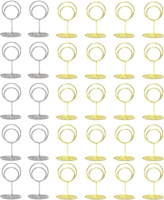 Set di numeri per tavolo (oro argento) - 30 pezzi