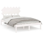 Letto matrimoniale | Letto per adulti | Giroletto Bianco 135x190 cm Double in legno Massello