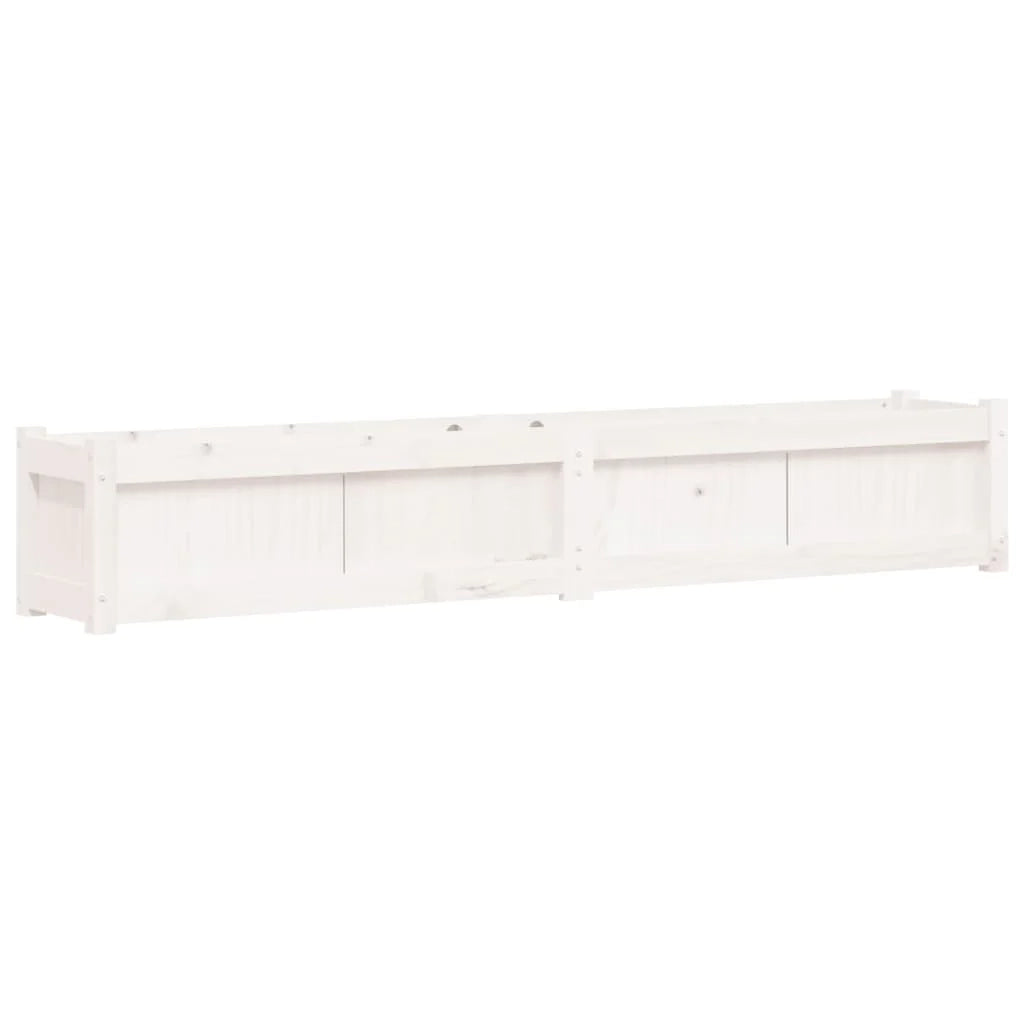 Vassoio per fioriera aiuola rialzata piante fiori terrazza giardino 180 x 31 x 31 cm legno di pino massiccio bianco 02_0037471