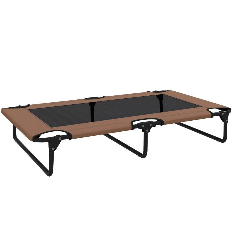 LETTO PER CANI GRANDI PIEGHEVOLE CON TESSUTO A RETE DA INTERNO ED ESTERNO, 107X61X20 CM, MARRONE