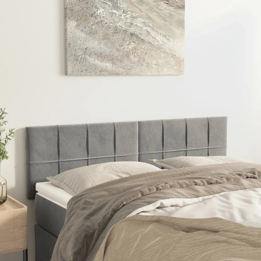 Testiera | Testata Grigio Chiaro 144x5x78/88 cm in Velluto