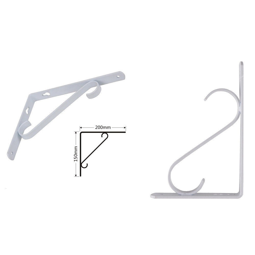 Trade Shop - Set 2 Pz Reggimensola Supporto Staffa Angoliere Rinforzo 200x150 Mm Bianca 91285 -